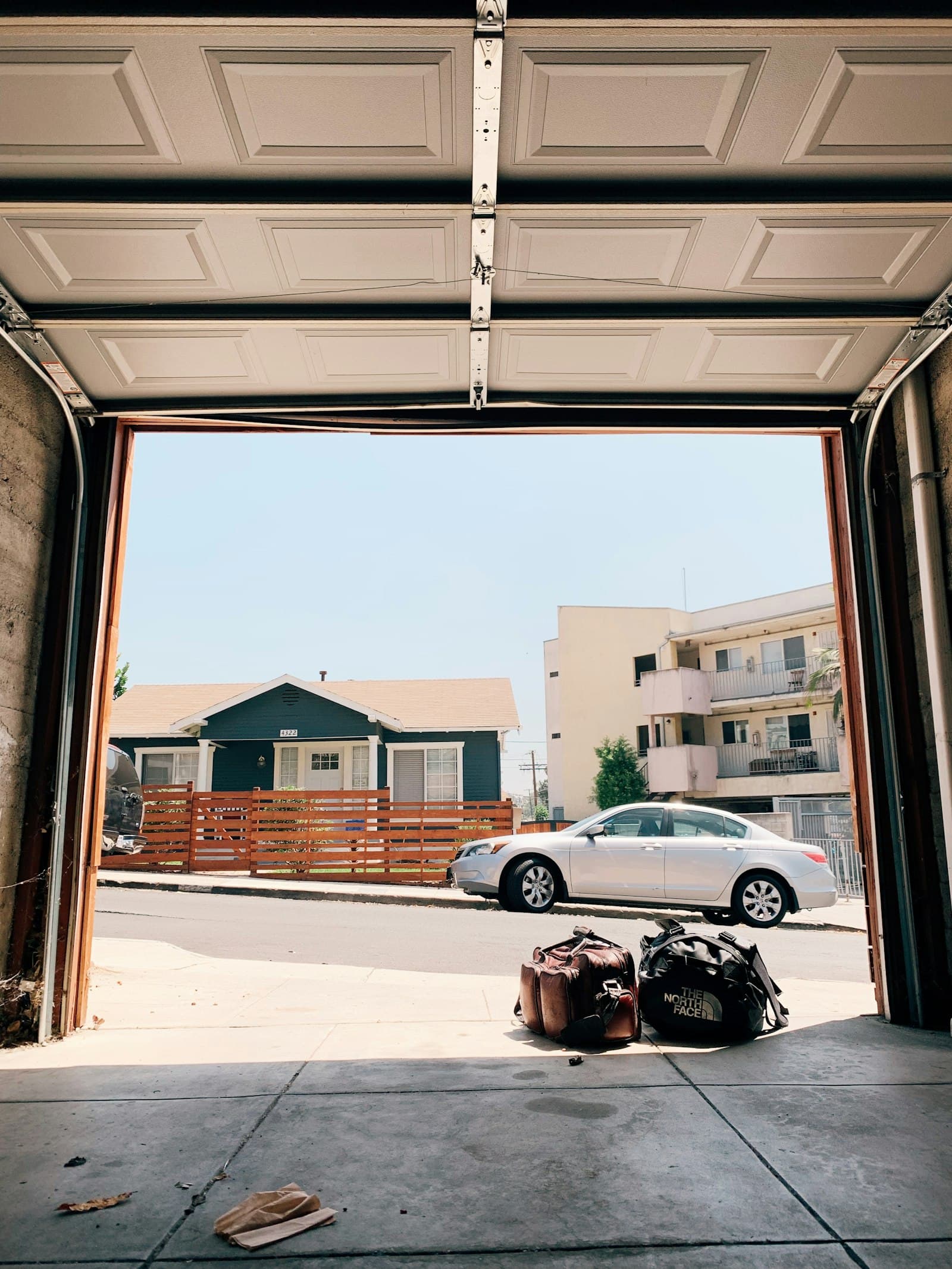 San Diego residential street with garage, illustrating ADU conversion potential